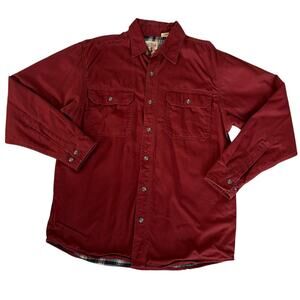 RedHead Shacket Barn Jacket M Burgundy Outdoor Flannel Lined Workwear Rustic